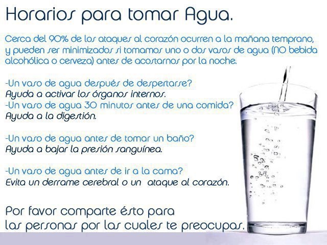 Horario para tomar agua