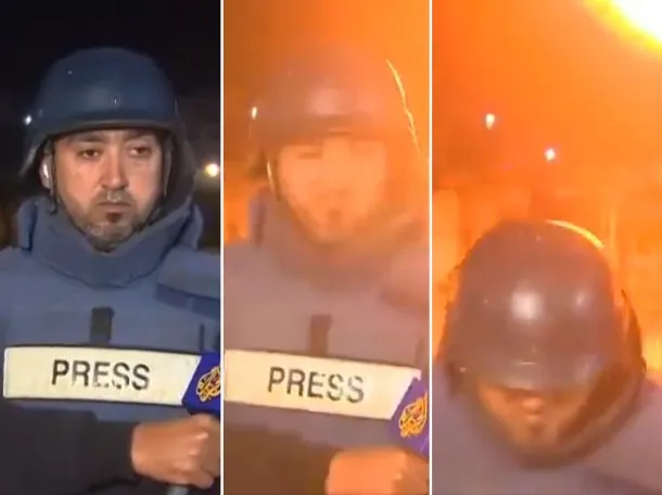 Video: un periodista captó en vivo el bombardeo de Israel a un hospital de Gaza
