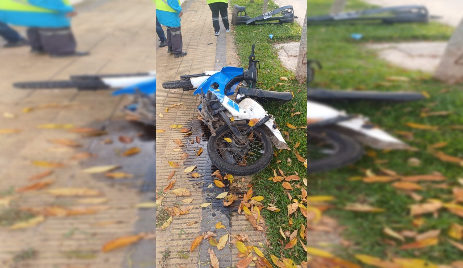 Siniestro vial entre auto y moto deja como saldo un herido