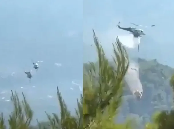 Conmoción en Grecia: chocaron dos helicópteros que combatían un incendio forestal