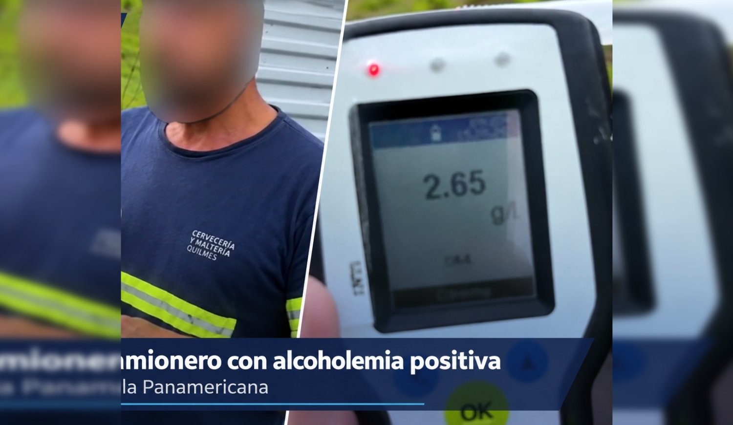 Locura al volante: camionero viajaba con 2,65 grados de alcohol en sangre