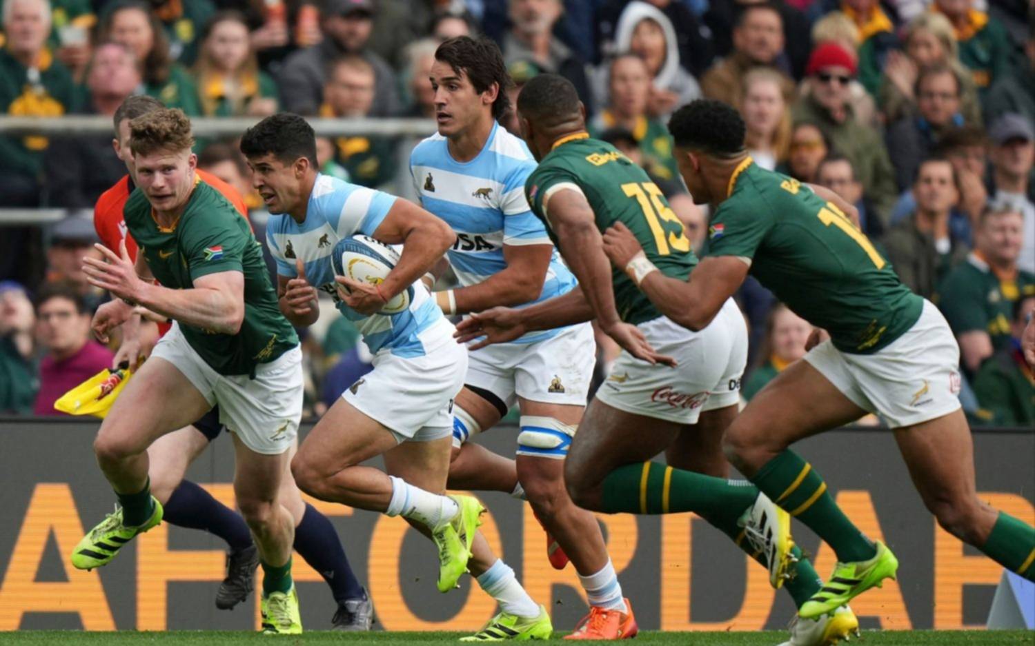 Los Pumas lucharon hasta el final, pero ganó Sudáfrica y se consagró bicampeón del Rugby Championship