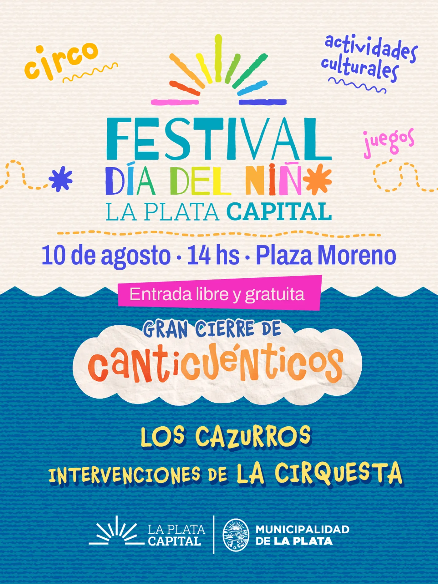 El festival por el Día del Niño en Plaza Moreno tendrá shows de teatro, títeres, música y más