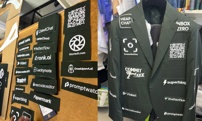 Vendió espacios publicitarios en su traje de bodas y quedó como una camiseta del ascenso