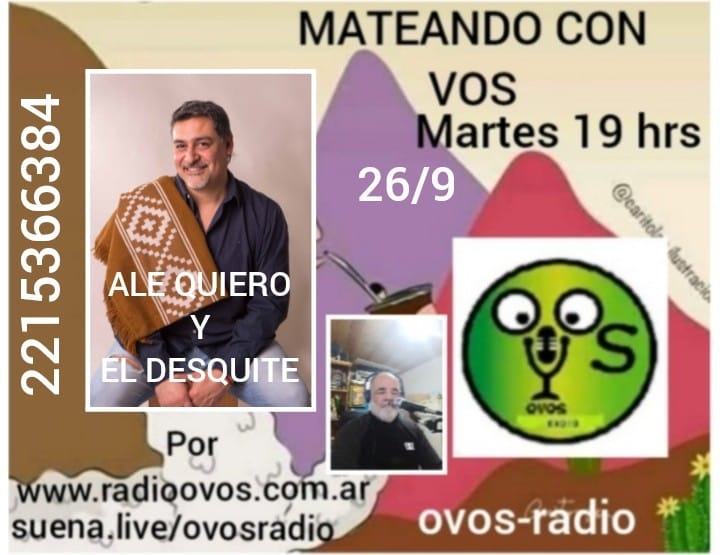 Martes 26 de agosto del 2025 en MATEANDO CON VOS a partir de las 19 hrs